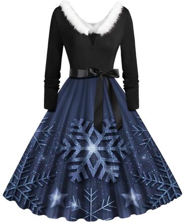Festive Christmas Sweater Dress for Women - Casual Long Arm Hoodie Tunic - Retro Classy Xmas Jumper Dress - Buy Online on GoSupps.com