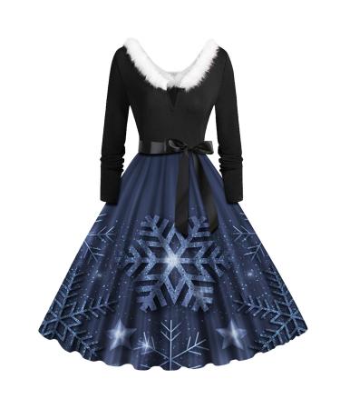Christmas sweater dress sweater dress xmas long arm casual hoodover party dress women Christmas long shirt tunic dressdamen retro classy Christmas casual jumper dress long arm hoodie marine xl