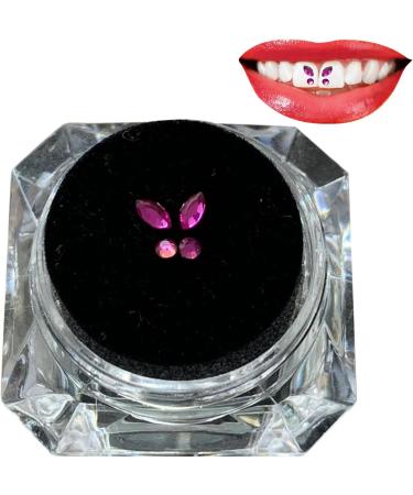 Teeth Gemstones | Crystal Gemstone for Teeth - Crystal Gemstone for Teeth Tooth Crystal Ornaments Reflective Small Gemstones for Teeth with Carrying Box Dtt Rose Red - Buy Online on GoSupps.com