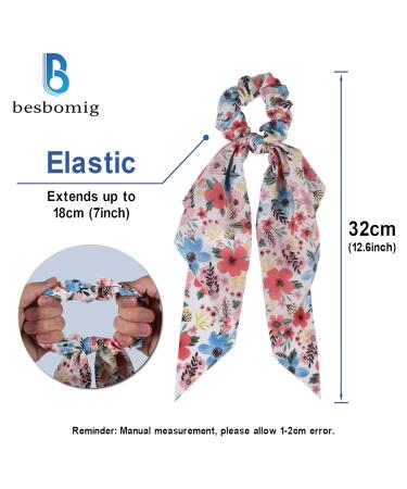 Besbomig 6-Piece Chiffon Flower Hair Ties | Elastic Ponytail Holders for Women & Girls - Color 3 - Stylish Hair Accessories - Buy Online on GoSupps.com