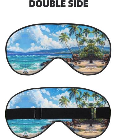 Hawaii Beach Print Ultra-Soft Light-Blocking Eye Mask | Optimal Comfort for Restful Sleep - Buy Online on GoSupps.com