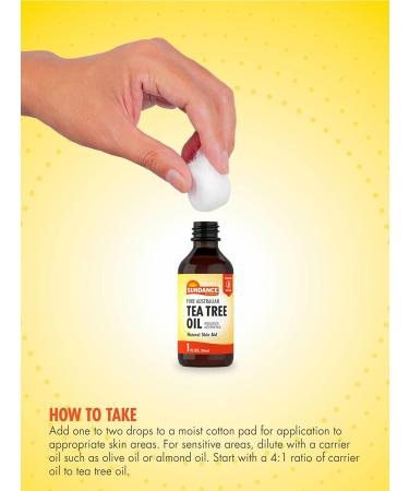 Pure Australian Tea Tree Oil - 1 oz | Natural Skin Aid | Non-GMO & Gluten Free Supplement | Melaleuca Alternifolia by Sundance - Buy Online on GoSupps.com