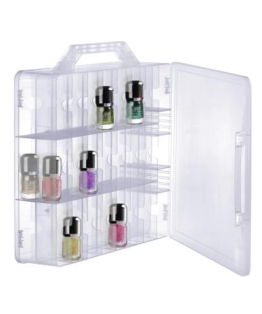Foraineam Double Sided Clear Nail Polish Organizer Box - Holds 48 Bottles with Adjustable Dividers - Nail Tools Holder Case - 2 Pieces - Buy Online on GoSupps.com