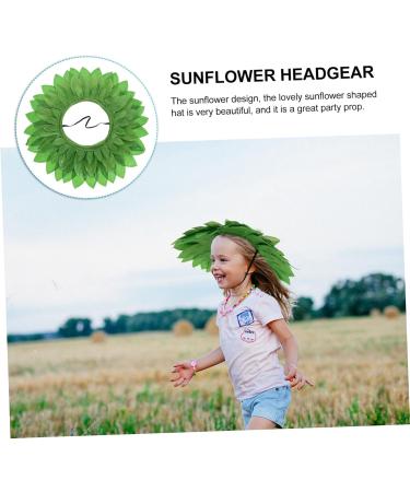 Hohopeti Hats Decor Sunflower Hood Funny Sunflower Headpiece Funny Costume Party Sunflower Ornament Green 42X16X1CM - Buy Online on GoSupps.com