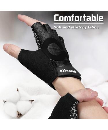 Reinalin Half-Finger Bicycle Gloves for Men & Women | Gel Shock Absorption Breathable & Anti-Slip | Black Fitness Gear - Buy Online on GoSupps.com