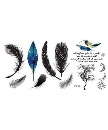 Supperb  Temporary Tattoos - Feather & Typographic - Buy Online on GoSupps.com