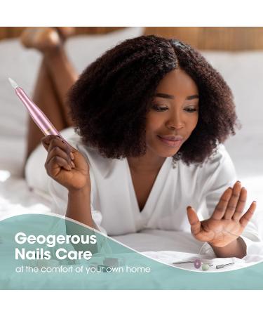Electric Nail Cutter & File Set - 30 000 RPM 11-in-1 USB Manicure & Pedicure Tools - Pink Acrylic & Callus Remover - Buy Online on GoSupps.com