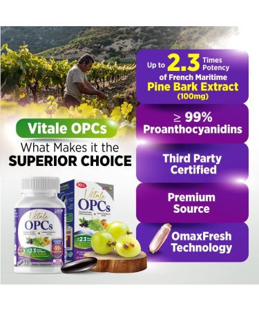 LABO Nutrition Vitale OPCs | Premium European Grape Seed Extract with Aronia Citrus Bioflavonoids | Supports Circulation Skin Health and Cellular Protection | 100% polyphenols 90 Softgels - Buy Online on GoSupps.com