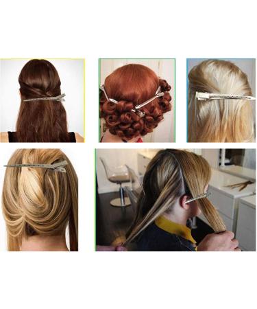 24-Piece Silver Hair Clips Professional Metal Alligator Curl Clips for Hairdressing & Styling - Buy Online on GoSupps.com
