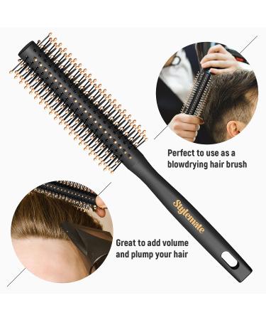 Stylemate Men's Hair Styling Comb & Brush Set for Quiff, Pompadour, Slicked-back, Fauxhawk, Undercut - Volume-Adding Quiff Roller Brush Included - Buy Online on GoSupps.com