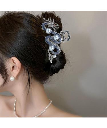 ARIOU Hair Clips Women Dragon Hair Clip Spring Festival Hair Clips Metal Claw Clips For Thick Hair Dragonfly Hair Clip Metal Claw Clips For Thick Hair Dragon Pearl Hair Clips Blue - Buy Online on GoSupps.com
