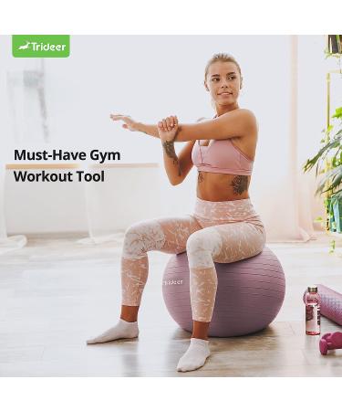 Trideer Nature Themed Exercise Ball for Workout, Stability, Balance, Physical Therapy & Pregnancy - Rosy Morning Glow | 23-26 inches - Buy Online on GoSupps.com