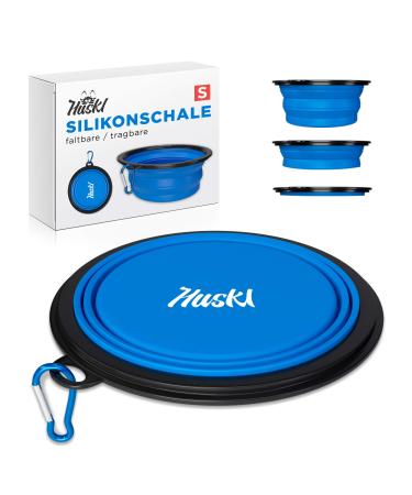 Huskl foldable silicone dog bowl on the way - Premium quality foldable dog bowl 380ml - FDA silicone Reisenapf/foldable bowl for dogs and cat foldable dogs for water navigation/feeding
