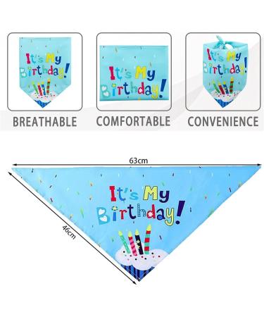 Dog Birthday Bandana Dog Birthday Party Supplies Dog Birthday Bandana Set with Cute Doggie Birthday Party Hat And Bow Tie for Small Medium Large Dogs Pets (Light Blue) - Buy Online on GoSupps.com
