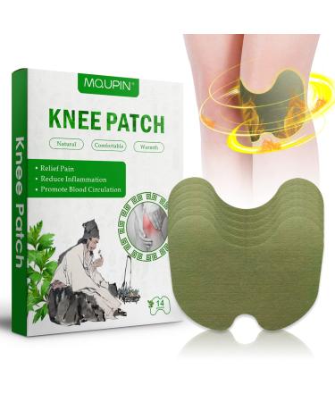MQUPIN Knee Pain Relief Patches, Wormwood Pain Relief Patches, Knee Relief Patches Kit Quick Relief of Pains for Knee, Back, Neck, Shoulder, Waist(14Patches)