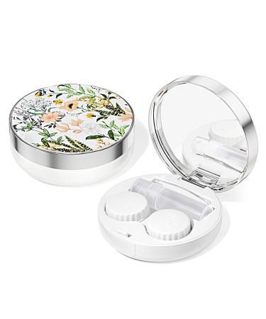 Contact Lens Case/Contact Case Travel Contact Lens Case Cute Contact Case and Solution Perfect for Daily Travel Outdoor Retro Flowers
