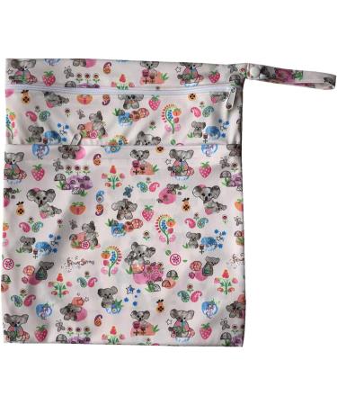 MUMBABY Wet Dry Bag for Baby Cloth Diaper Nappy Bag Reusable with Two Zippered Pockets (Koala) - Buy Online on GoSupps.com