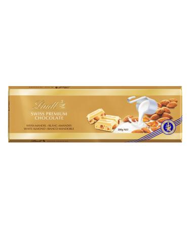 Lindt - Maxi Tablette SWISS PREMIUM CHOCOLATE Blanc Amandes - Chocolat Blanc 300g Chocolate Blanc Amandes 300g