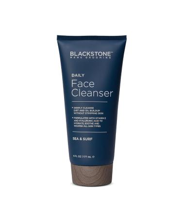 Blackstone Men's Grooming Daily Face Cleanser | Deep Cleanse & Hydrate with Hyaluronic Acid Aloe Vera Vitamin E | Sea & Surf 6 Fl Oz - International Shipping Available - Buy Online on GoSupps.com