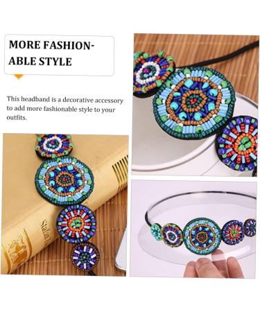 Mikinona Beaded Circle Headband Decorative Hair Ties Boho Jewelry Womens Hair Accessories Rhinestone Headpiece Headbands for Women Vintage Headband Headwear for Women Hair Elastics Fabric - Buy Online on GoSupps.com