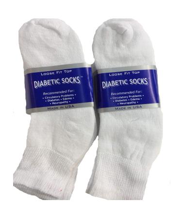 Creswell Diabetic Socks Made in USA (13-15 6 Pairs White Ankle) 13-15 6 Pairs White Ankle
