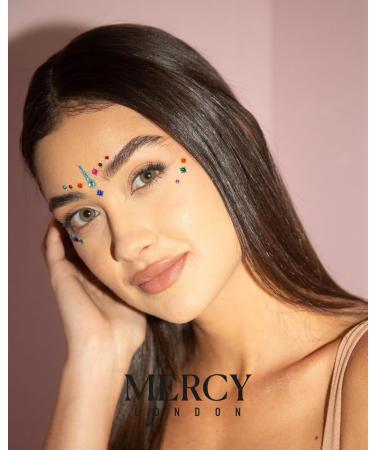 Shanaya Colored Bindi by MERCY LONDON | Crystal Face Jewels - Gold Multi Packet for International Shipping - Buy Online on GoSupps.com