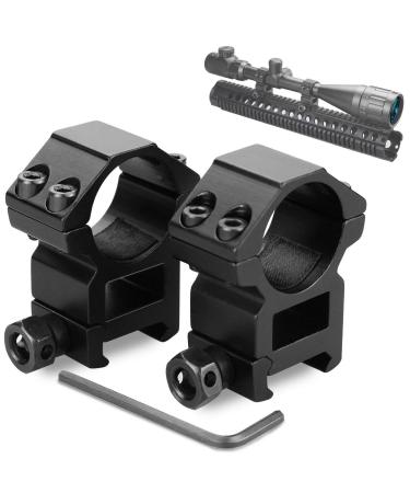 Modkin Scope Rings, Rifle Scope Mount High Profile Scope Mounts for Picatinny Rail (1 inch, Set of 2)