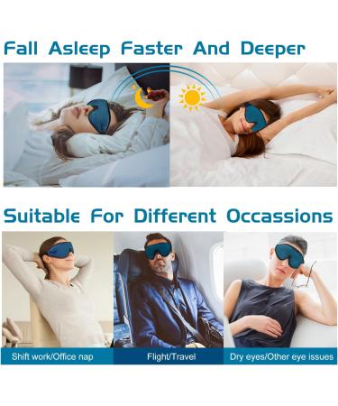 Weighted 3D Eye Sleeping Mask | Patented Design for 100% Blackout | Comfort Lightweight Washable | Men Women | Blue - Buy Online on GoSupps.com