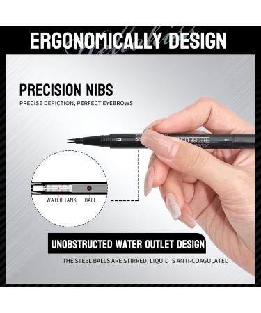Curved Eyebrow Pen - Eyebrow Pencil Brow Pencil 2-in-1 Dual-Ended Microblading Eyebrow Pen with Micro-Fork-Tip and Precise Brush-Tip Create Natural Hair-Like Brows Long lasting Dark brown - Buy Online on GoSupps.com