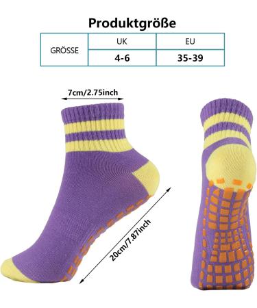 Buy NewoFview 5 Pairs Anti-Slip Yoga & Pilates Socks for Women - Non-Slip Workout Socks EU 35-39 - Colorful Sports Socks for Home & Dance - Buy Online on GoSupps.com