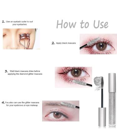 Diamond Glitter 4D Waterproof Mascara - Long-Lasting & Sparkly | 2PC Set for Party & Wedding - Buy Online on GoSupps.com