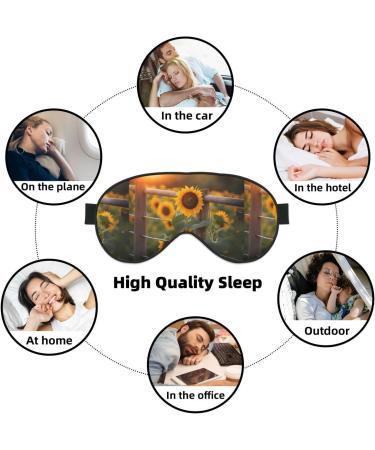 Yellow Sunflowers Adjustable Blackout Sleep Eye Mask | Unisex Travel & Nap Essential - Buy Online on GoSupps.com
