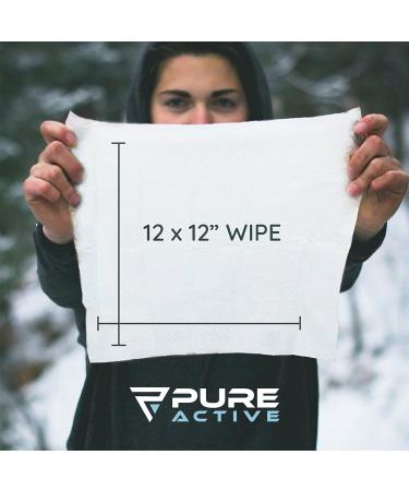 Biodegradable XL Body Wipes for Camping and Travel - 50 Count Pack | Personal Hygiene Shower Wipes for Body and Face - 12''x12'' | Ideal for Women, Men, Kids, and Elderly - Buy Online on GoSupps.com