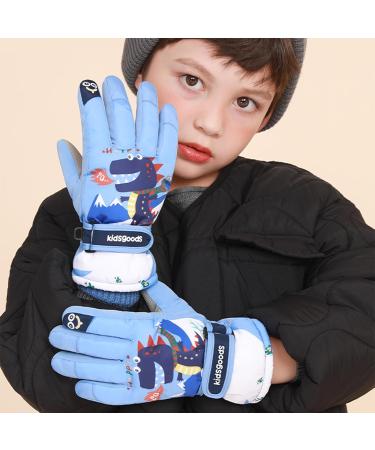 Kids Ski Gloves Mittens Waterproof Snow Gloves for Boys Girls 2-10 Years - Dark Blue, Pink, Purple - Thermal Fleece - Ice Skating Gloves - Buy Online on GoSupps.com