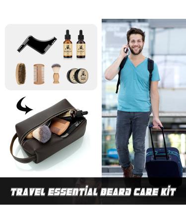 EXREIZSTUpgraded Beard Grooming Kit for men Beard Care Kit for men with 2Beard Growth Oil Balm Brush Comb Shaving Soap Storage suitable for Birthday Gifts for Men Him Dad Husband Brother Boyfriend - Buy Online on GoSupps.com