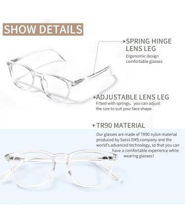 Blue Light Blocking Glasses for Women Men & Teens - Anti Eyestrain & UV Glare | AB3302 Bright Transparent - Buy Online on GoSupps.com