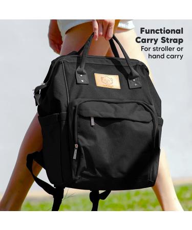 KeaBabies Waterproof Diaper Bag Backpack - Trendy Black | Multi-Function Baby Travel Bag - Buy Online on GoSupps.com