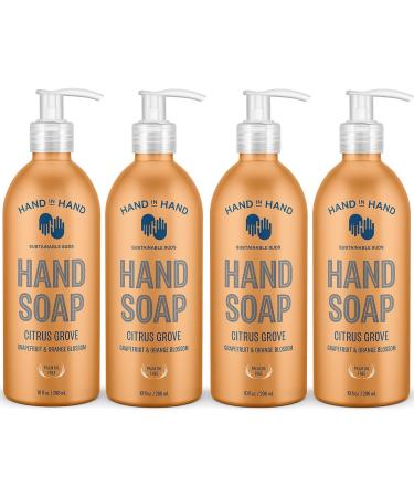 Hand in Hand Nourishing Liquid Hand Soap 10 Fl Oz Grapefruit & Orange Blossom Citrus Grove Scent 4 Pack Citrus Grove 10 Fl Oz (Pack of 4)