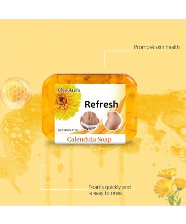 Calendula Essential Oil Handmade Soap | Natural & Gentle Body & Facial Cleanser | Unisex Herbal Soap with Pure Ingredients - Buy Online on GoSupps.com