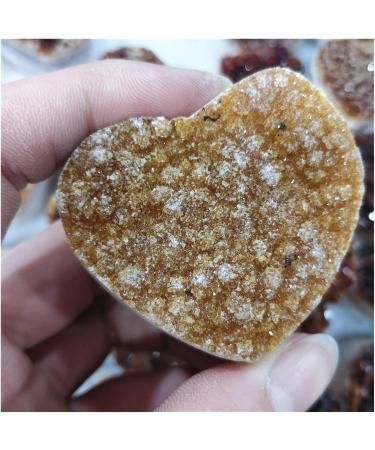 Crystal Rough Natural Crystal Rough Natural Yellow Crystal Cluster Raw Rock Citrine Quartz Carved Love Heart Ornaments Stone Products Gifts for Woman 65-85g - Buy Online on GoSupps.com