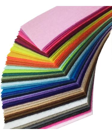 Flic-Flac 44PCS Assorted Color Felt Fabric Sheets 4 x 4 inches - DIY Craft Sewing Patchwork 1mm Thick - Buy Online on GoSupps.com