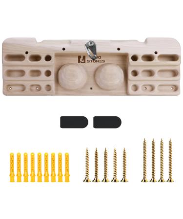 TWO STONES Hangboard Rock Climbing Pull Up Bar for Climbing, Fingerboard Climbing Training Board,Large Rock Climbing Hangboard with Jugs, Slopes, Pockets, and Edegs