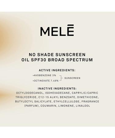 MELE Sunscreen Oil SPF 30, 1 oz - No Shade, Blends In Seamlessly - Buy Online on GoSupps.com