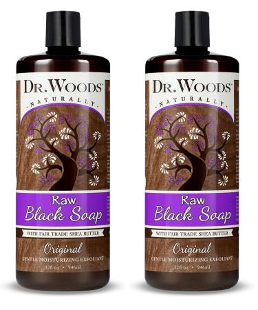 Dr. Woods African Raw Black Vegan Liquid Body Wash with Organic Shea Butter 32 Ounce (Pack of 2)