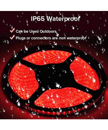 Vbakor 12V Pontoon LED Strip Lights 5M/16.4FT Waterproof Marine Boat Interior Deck Light - Red Color with Extension Cable - Buy Online on GoSupps.com