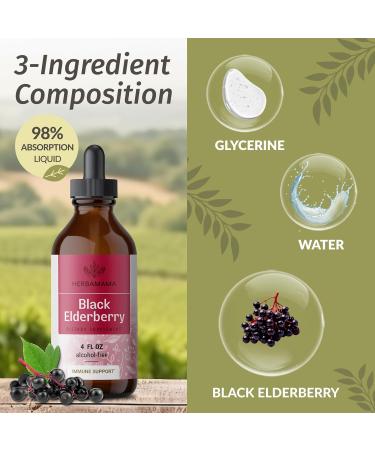 HERBAMAMA Black Elderberry and Goldenseal Kit - Bundle of Elderberry Extract Tincture & 700mg Goldenseal Root Capsules - Vegan Non-GMO Sugar & Gelatin-Free - 2 Pack - Buy Online on GoSupps.com
