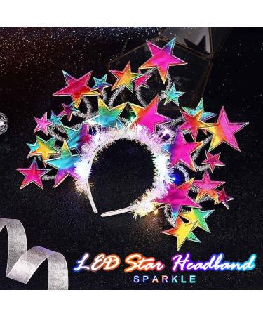 Zoestar Light Up Star Halo Crown Headband LED Stars Goddess Headbands Luminous Carnival Rave Headpiece Sparkly Party Costume Hair Accessories for Women and Girls (Colorful) - Buy Online on GoSupps.com