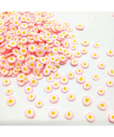 20G/Lot 5Mm White Flower with Green Leaf Polymer Clay for DIY Fruit Clay Slices Charms Colorful Fake Fruit Resin Polymer Clay Nail Art Decoration for Slime Pink Daisy 5mm - Buy Online on GoSupps.com