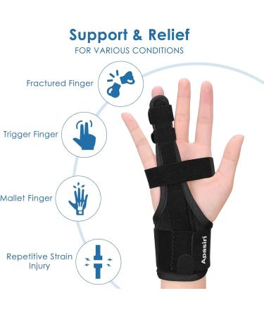 Apasiri Trigger Finger Splint Brace - Large | Immobilizer for Broken Finger, Arthritis, Tendonitis - Buy Online on GoSupps.com
