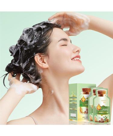 Huang Yi Natural Plant Hair Dye Natural Plant Hair Dye Pure Plant Extract for Grey Hair Color Bubble Dye Plant Bubble Hair Dye Shampoo 20ml 10packs/Box (Chestnut Brown) - Buy Online on GoSupps.com